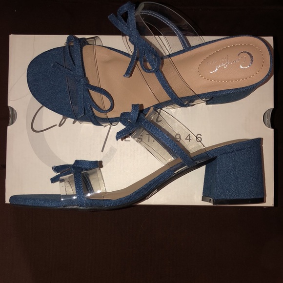 Comfort Denim Bow Heels - Picture 5 of 11